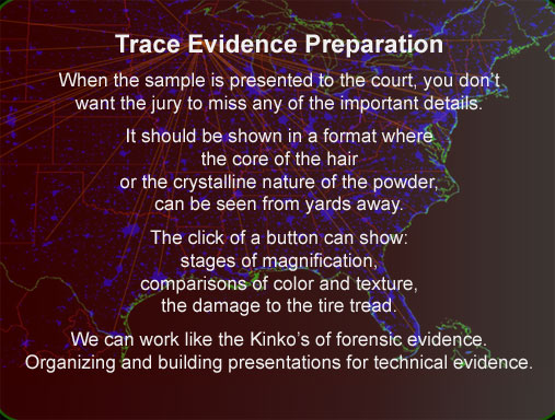 Producing presentation techniques for trace evidence in Wiconsin courts