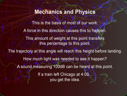 Analyze Mechanics and physics of an event